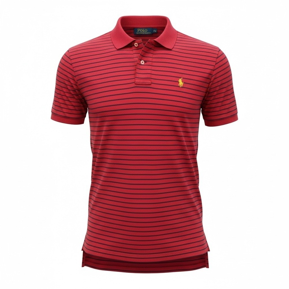Polo Ralph Lauren Polo Shirt Mens XL Classic Striped Heritage Red Short Sleeve